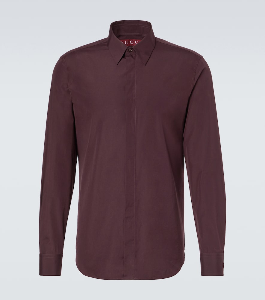 Gucci Cotton Poplin Shirt In Burgundy