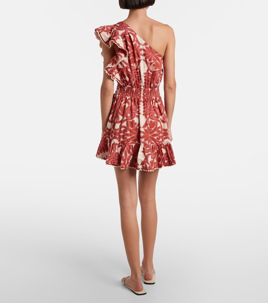 Poupette St Barth Corinne Ruffled Cotton Minidress In Multi