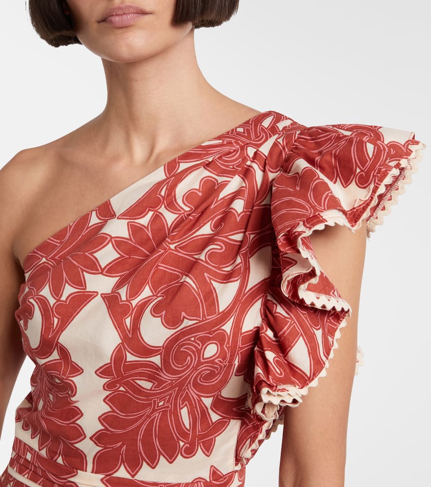 Poupette St Barth Corinne Ruffled Cotton Minidress In Multi