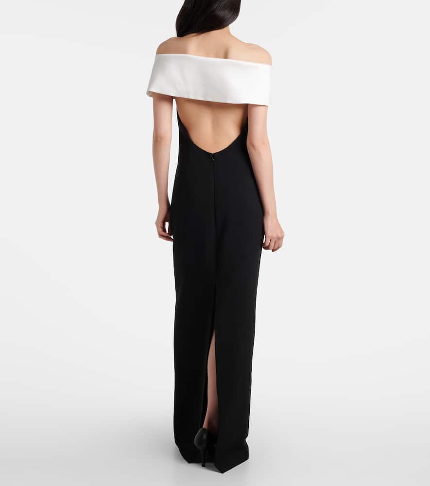 Self-portrait Flower Datail Maxi Dress In Black