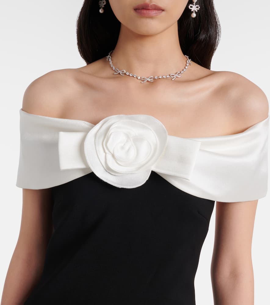 Self-portrait Flower Datail Maxi Dress In Black