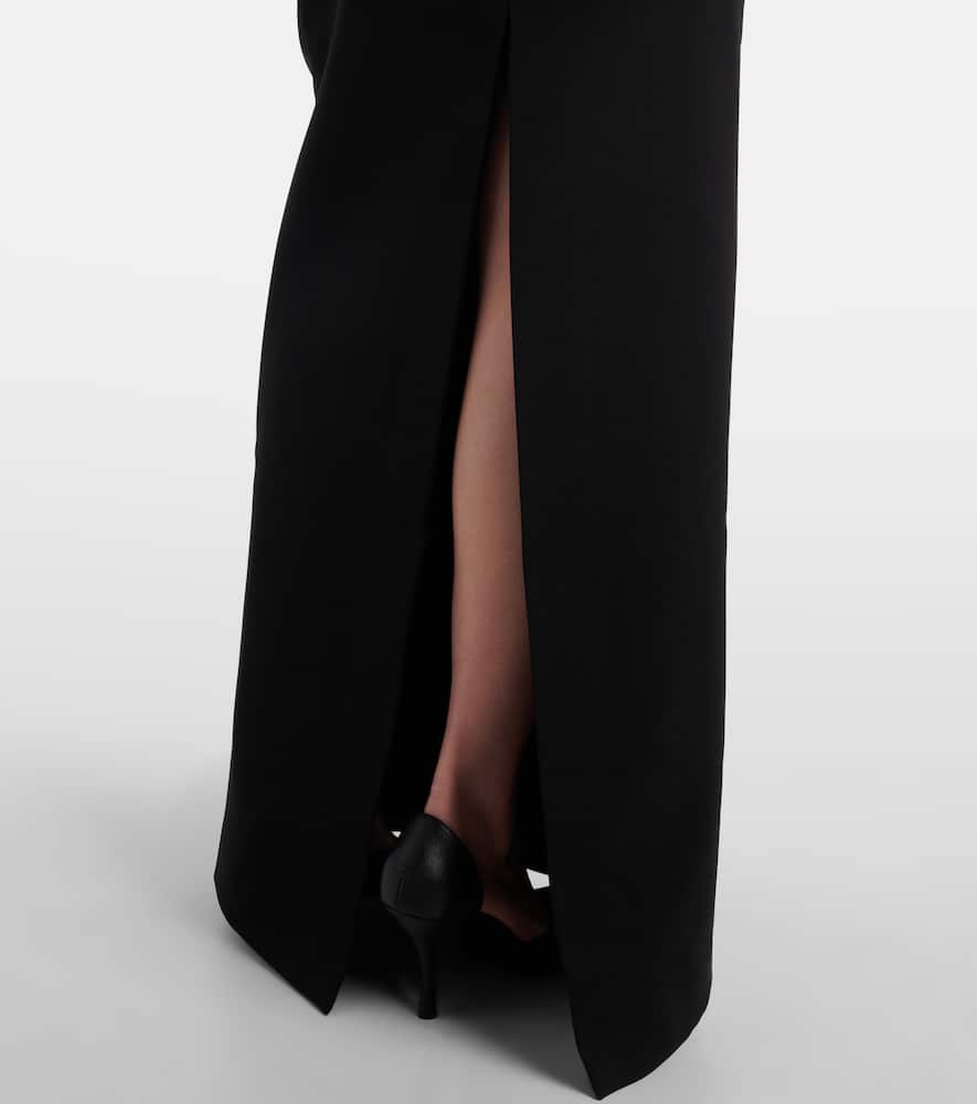 Self-portrait Flower Datail Maxi Dress In Black