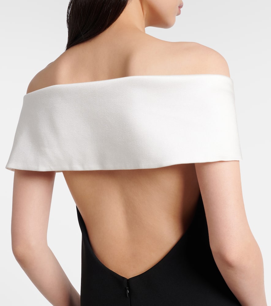 Self-portrait Flower Datail Maxi Dress In Black