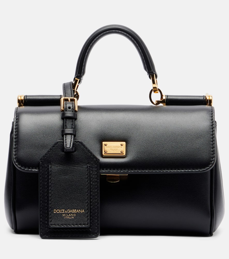 Dolce & Gabbana My Sicily Small Leather Tote Bag In Black