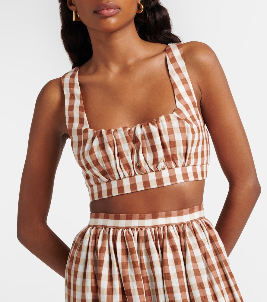 Ida Gingham Linen Crop Top