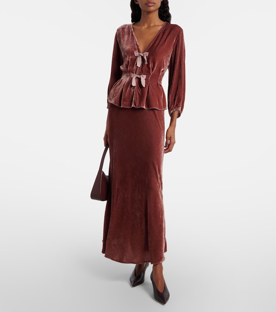 Velvet Felicity velvet midi skirt