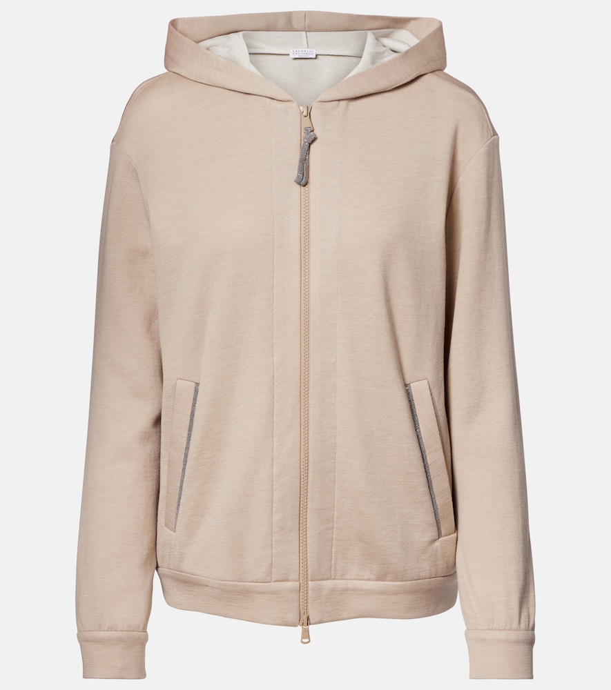 BRUNELLO CUCINELLI Brunello Cucinelli Monili cotton and silk-blend hoodie　Brunello Cucinelli Monili コットンとシルクブレンドのパーカー