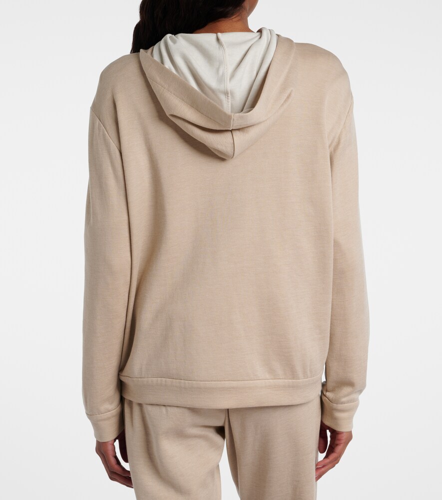  Brunello Cucinelli Brunello Cucinelli Monili Cotton And Silk-blend Hoodie 