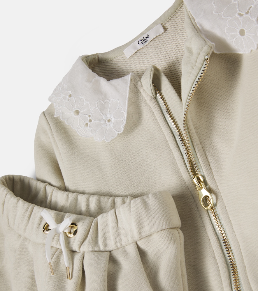  Chloe Kids Chloé Kids Baby Set Aus Cardigan Und Hose Aus Baumwolle 