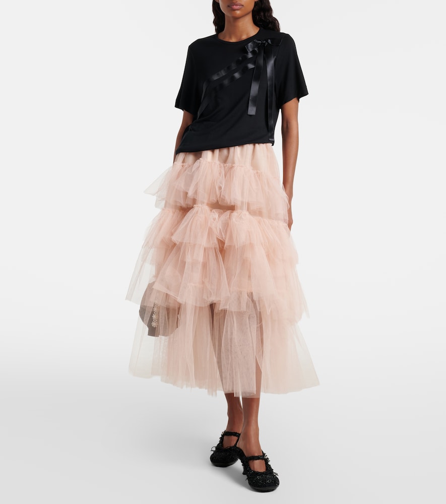  Simone Rocha Simone Rocha Bow-detail Jersey T-shirt 