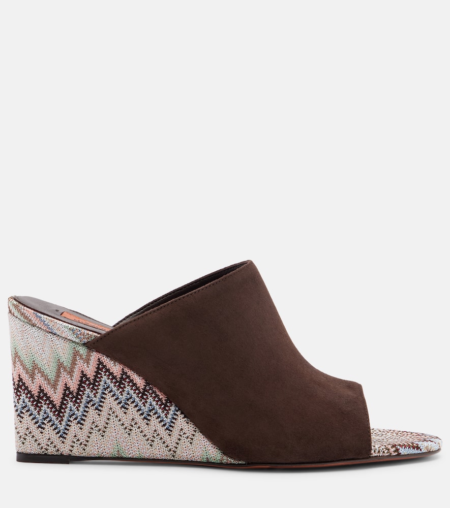  Missoni Missoni Wedge-pantoletten Mabel Aus Veloursleder 