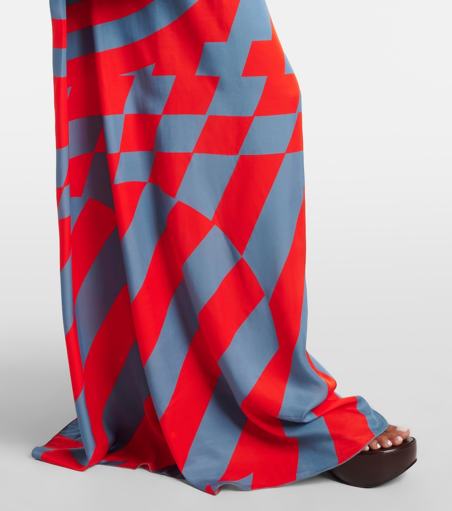  Dries Van Noten Dries Van Noten Printed Satin Maxi Dress 