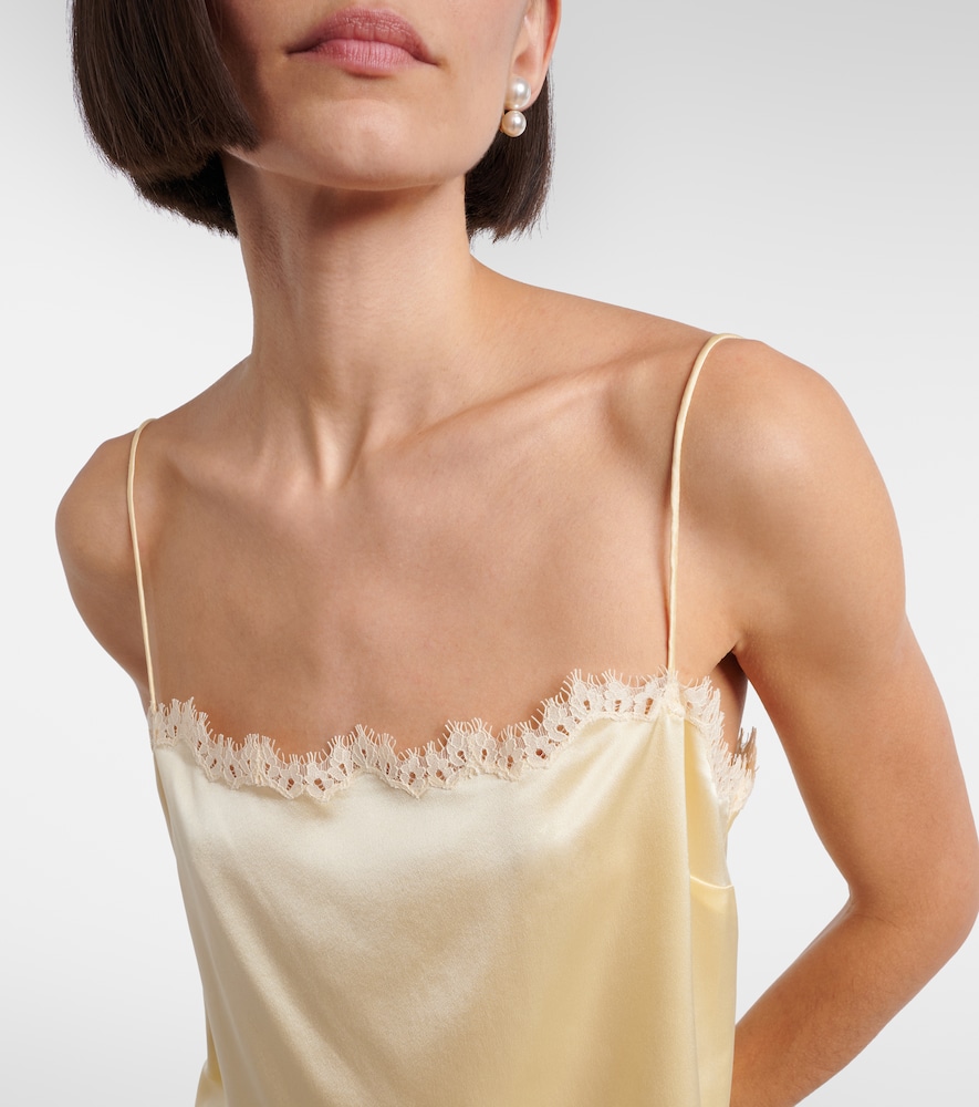 Dôen Loure Lace-Trimmed Silk Camisole