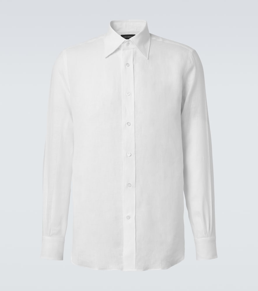 Thom Sweeney Linen Shirt In White