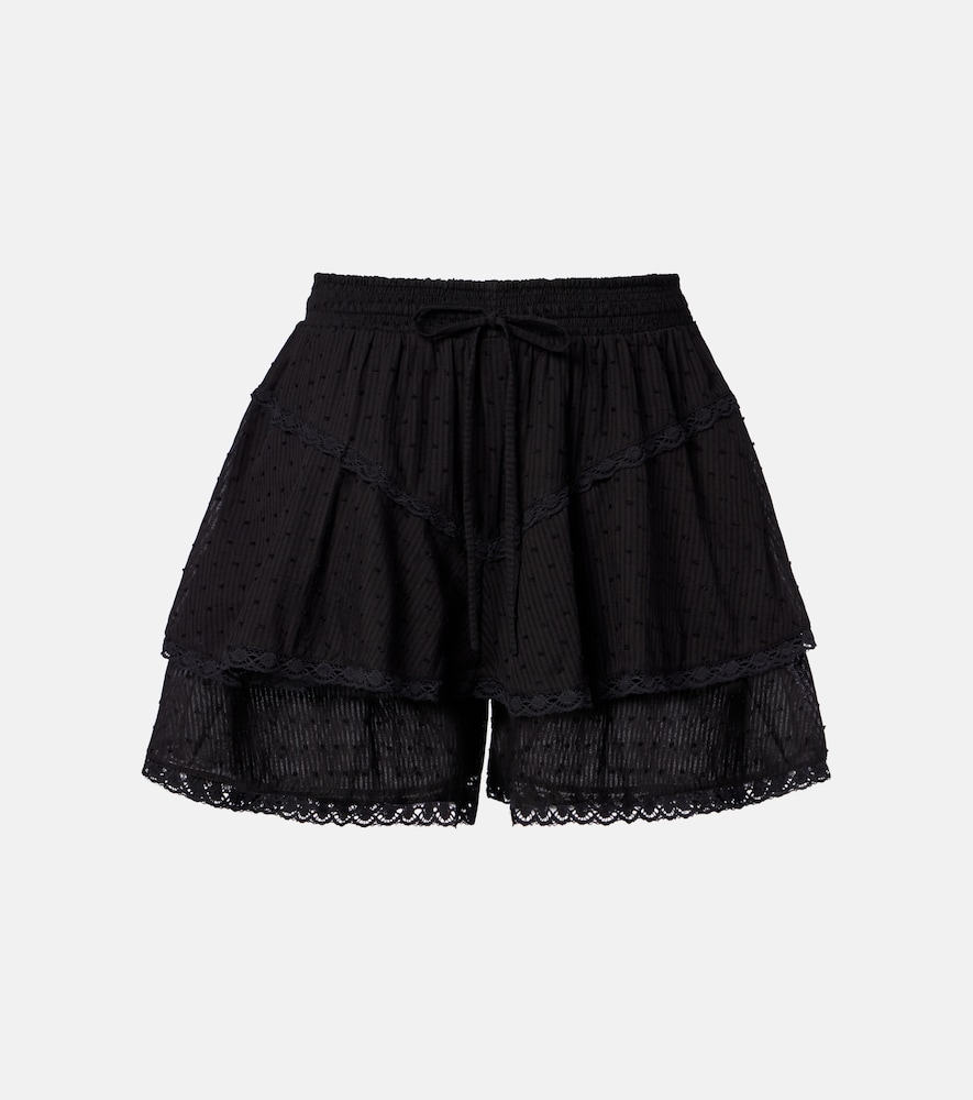Poupette St Barth Thia crochet-trimmed cotton shorts