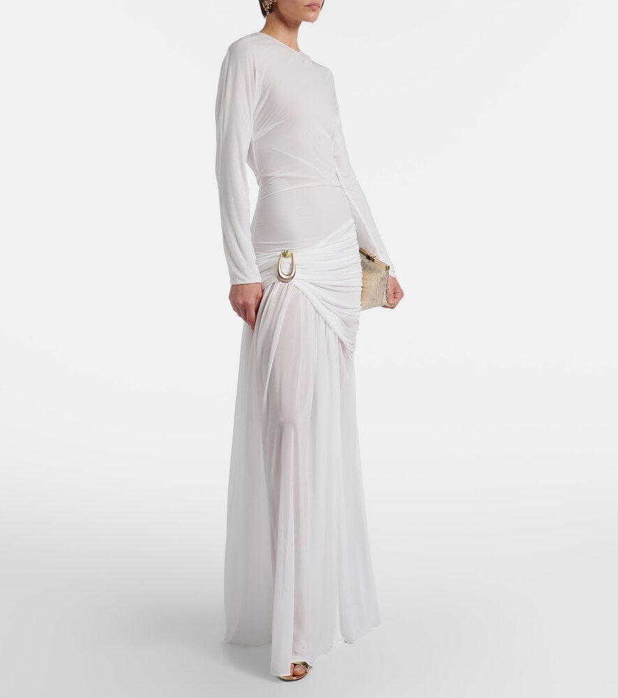 Christopher Esber Stone Pin draped jersey gown