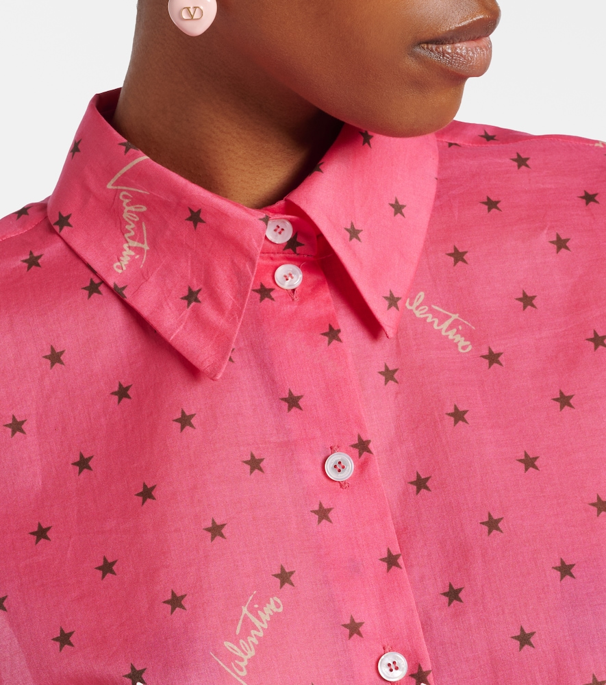 Garavani Cropped Printed Cotton Shirt