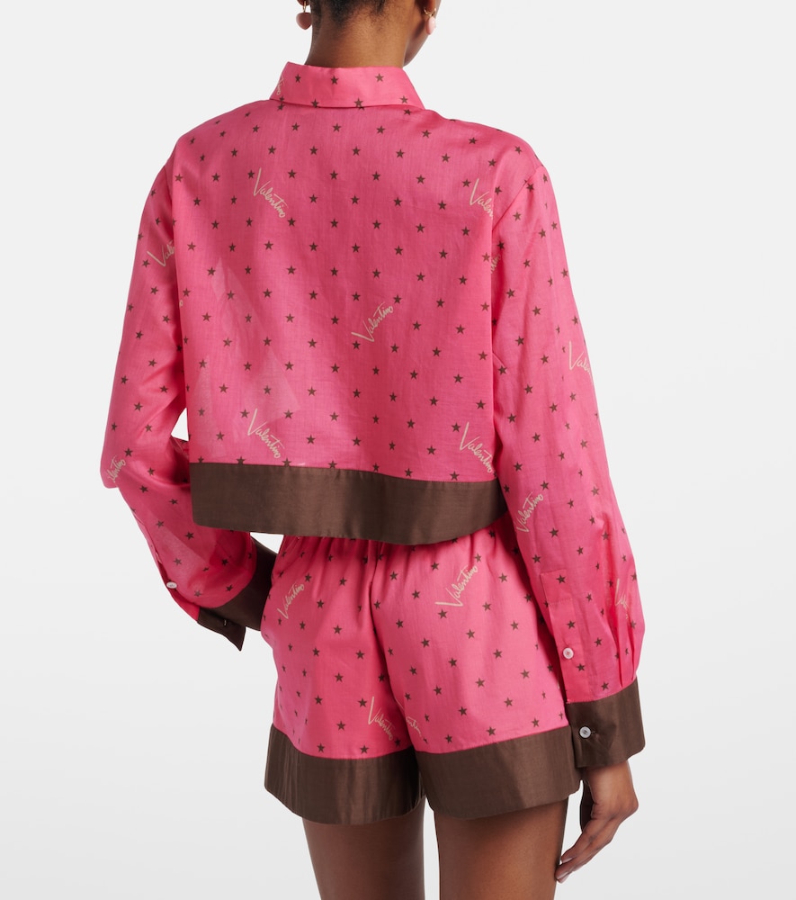 Garavani Cropped Printed Cotton Shirt