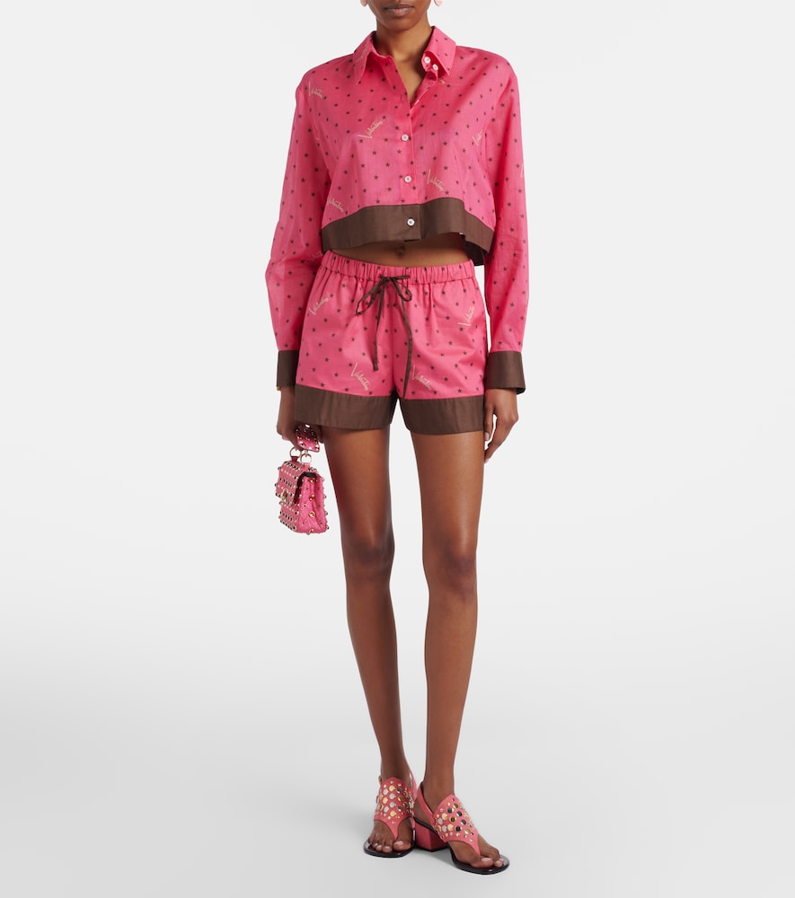  Valentino Valentino Cropped Printed Cotton Shirt 