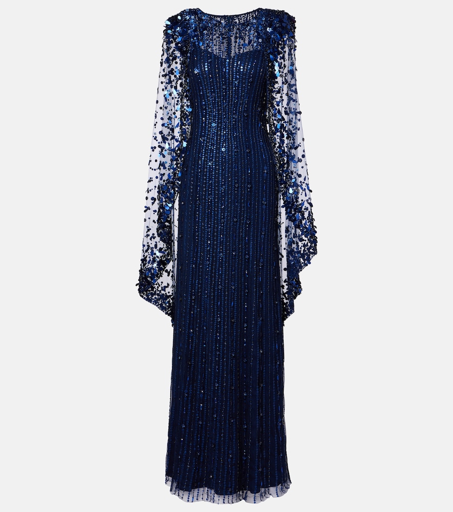 Jenny Packham Caped embellished gown