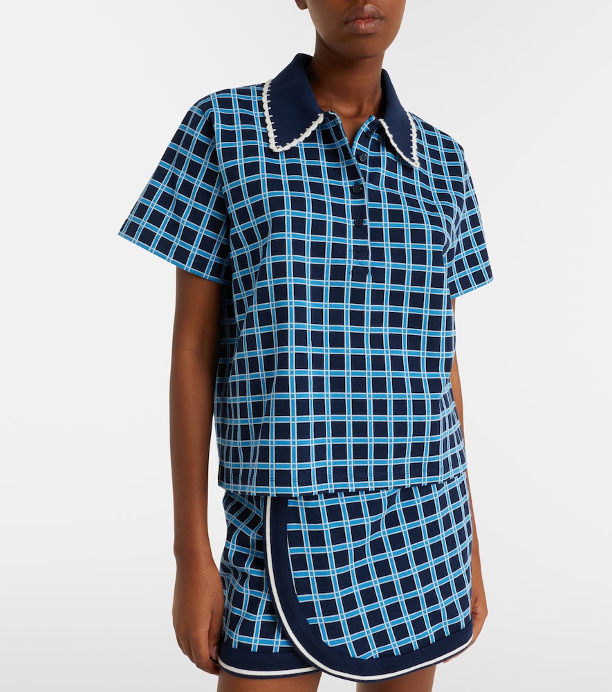 The Upside Clubhouse Dom checked cotton polo shirt