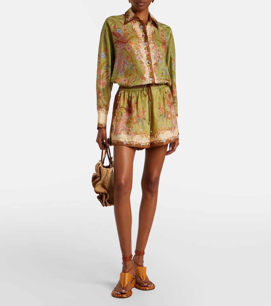 Zimmermann Indra printed silk shorts