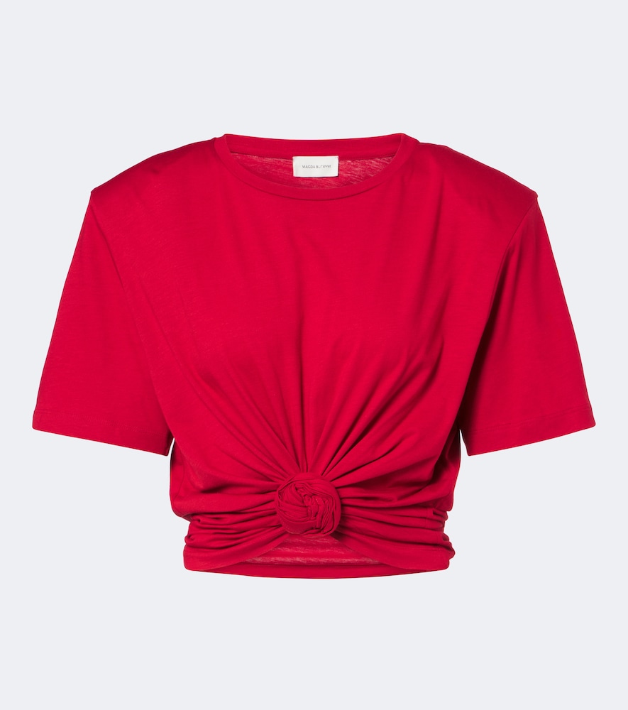 Top cropped in misto cotone