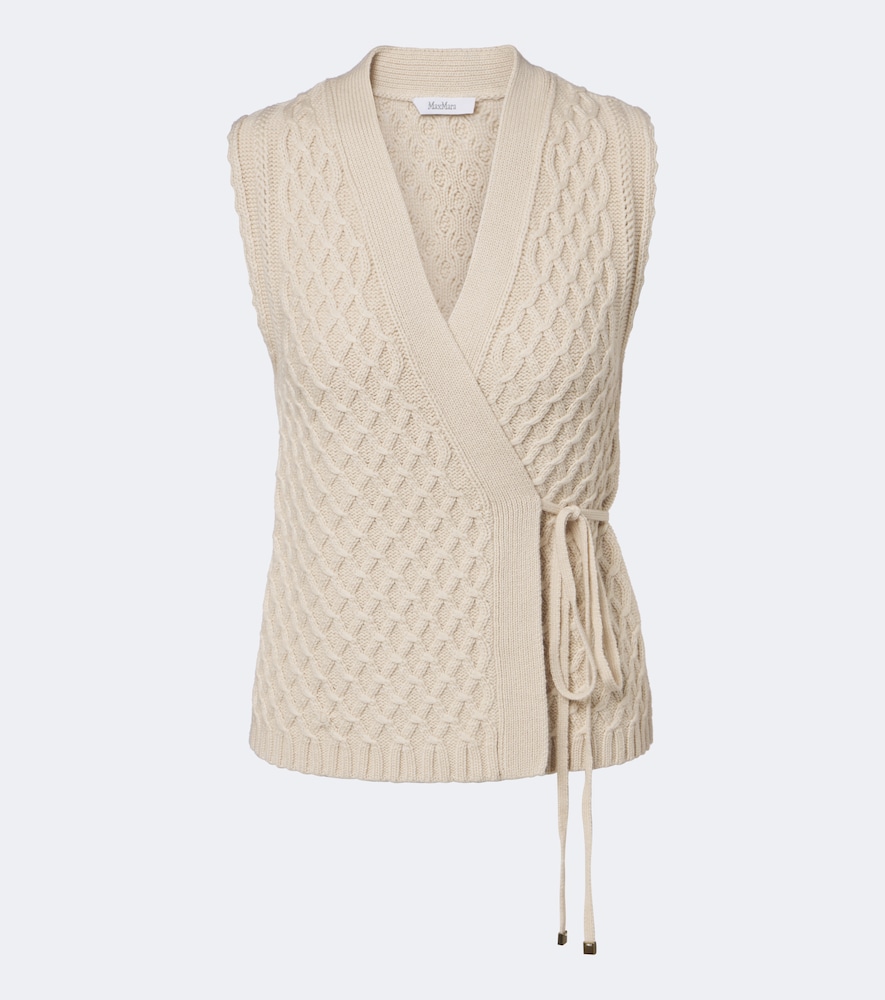 Max Mara Wool Wrap Beige Cashmere Sweater