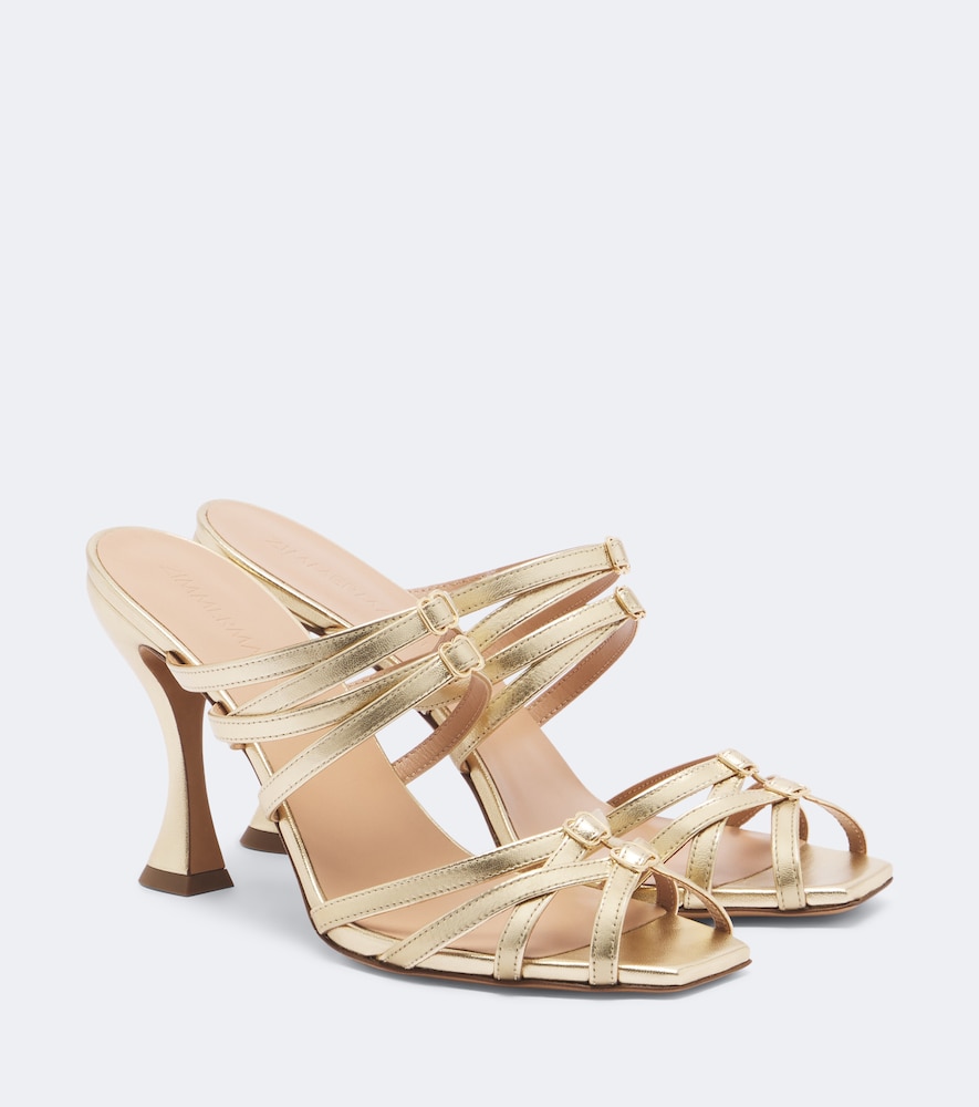 Mules Solstice in pelle metallizzata
