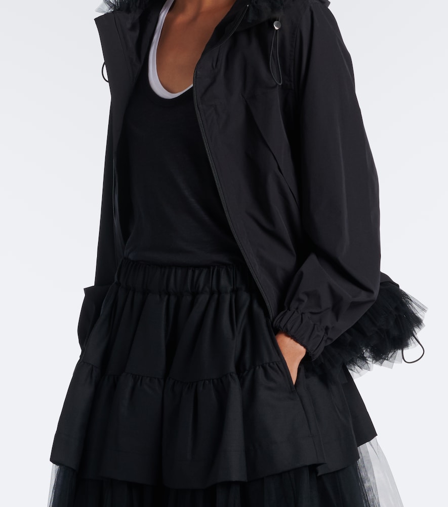 Tulle-Trimmed Technical Jacket