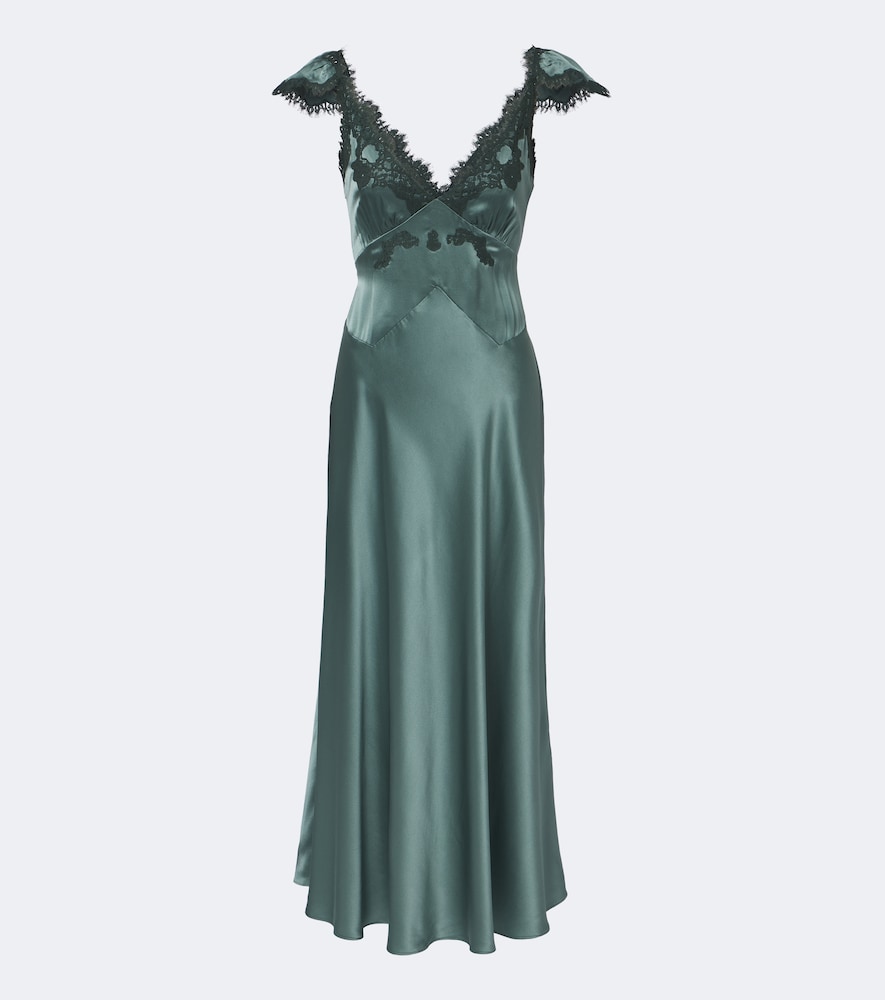 Dôen Slipkleid Fiona aus Seidensatin mit Spitze
