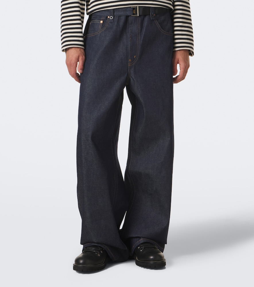 Belted Wide-Leg Jeans