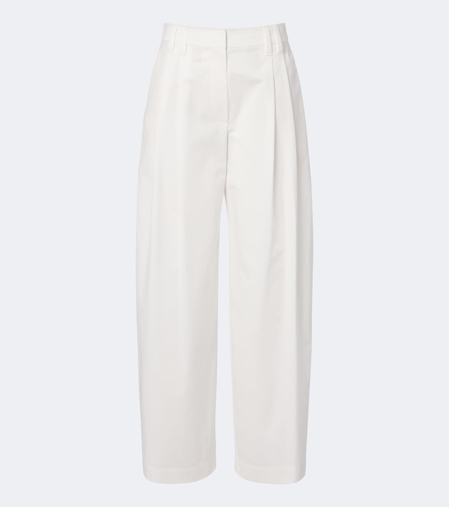 Pantaloni a gamba larga in cotone con monile