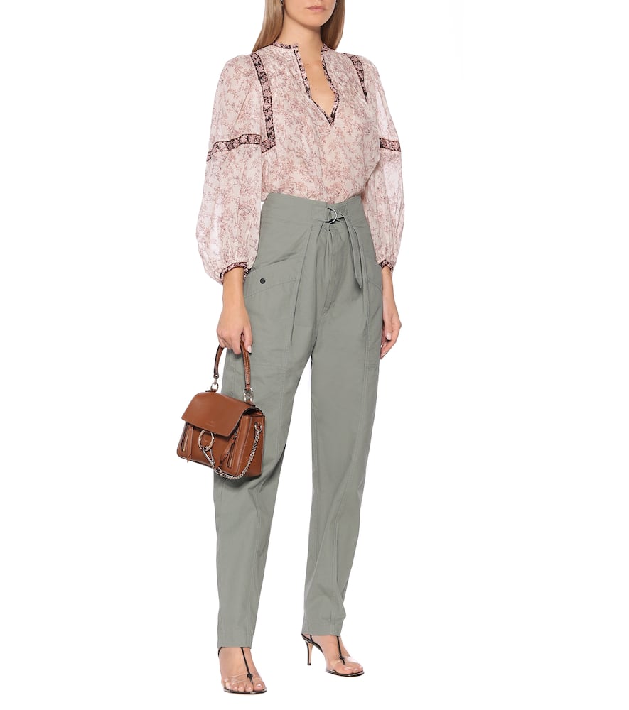 Isabel Marant Étoile Zilyae High-rise Paperbag Pants In Green