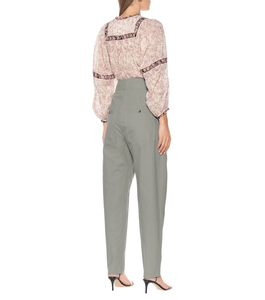Isabel Marant Étoile Zilyae High-rise Paperbag Pants In Green