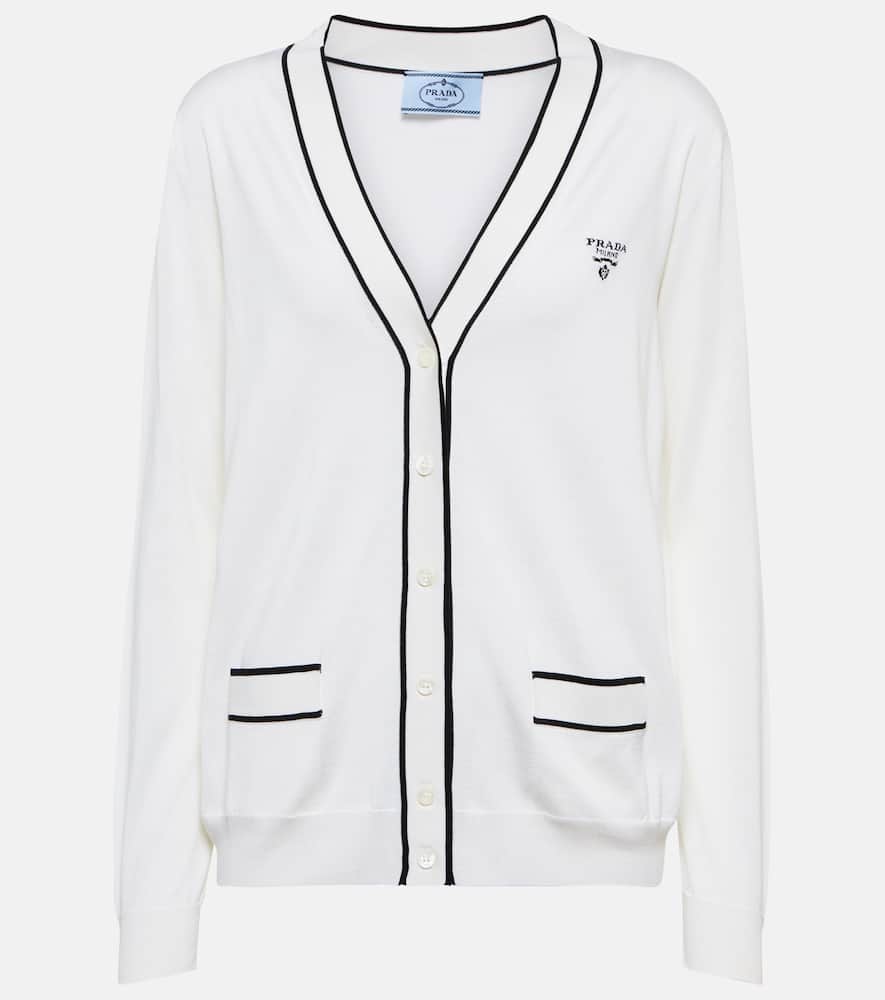 Prada Logo silk cardigan