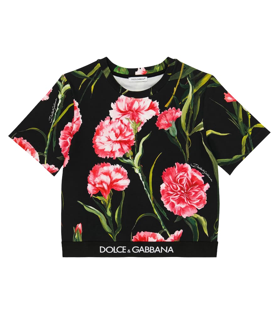 Dolce & Gabbana Kids Logo floral cotton-blend T-shirt