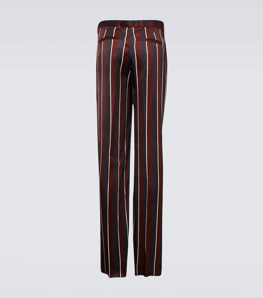 Versace High-rise Striped Straight Crêpe Pants In Multicoloured