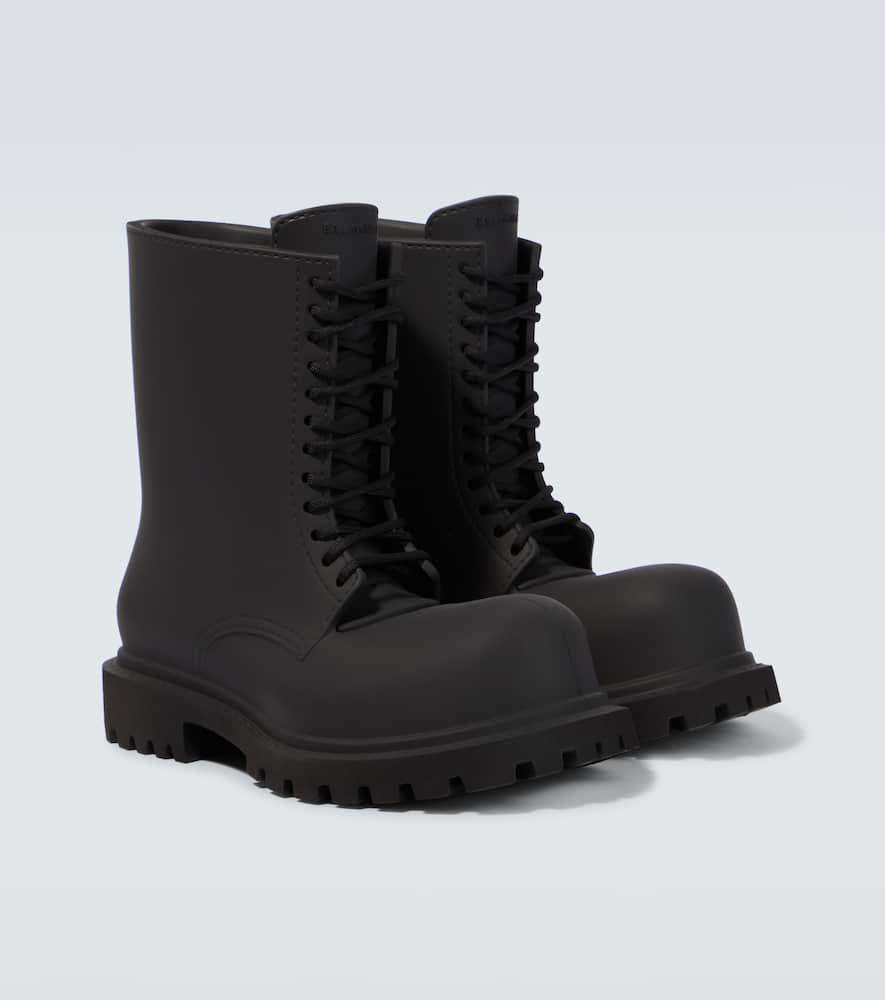 Shop Balenciaga Steroid Lace-up Boots In Black