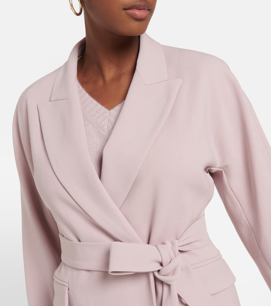 Shop Joseph Wells Belted Wool-blend Blazer In Sweet Pea