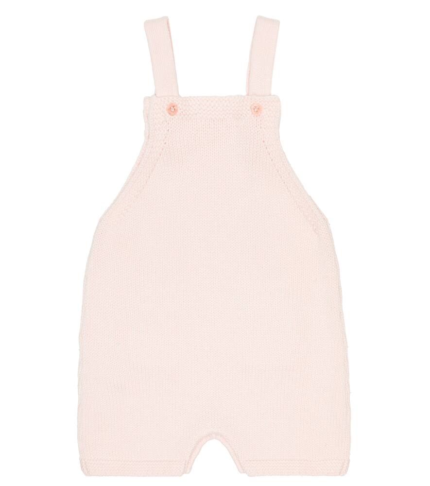 Il Gufo Baby Cotton Knit Overalls In Baby Pink