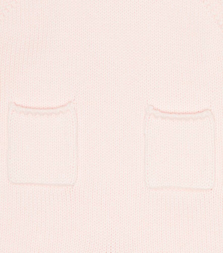 Il Gufo Baby Cotton Knit Overalls In Baby Pink