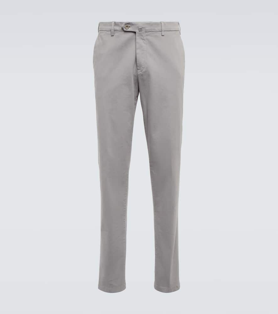 Loro Piana Pantaflat Cotton Slim Pants In Rock Grey