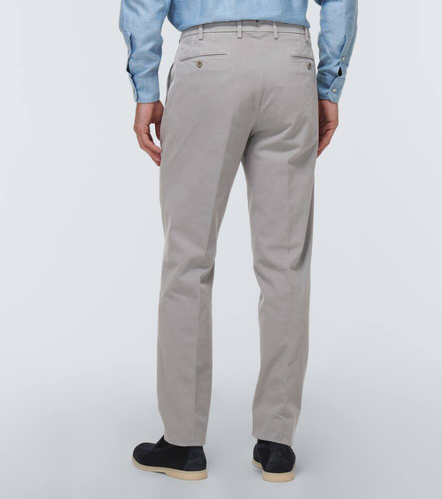 Loro Piana Pantaflat Cotton Slim Pants In Rock Grey