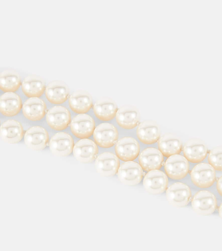 Shop Vivienne Westwood Graziella Embellished Faux Pearl Bracelet In Gold