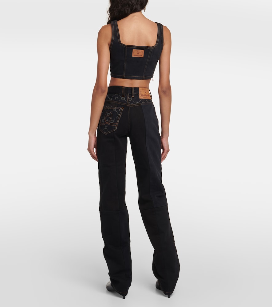Regenerated Cropped Denim Bustier