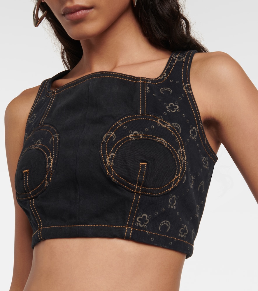  Marine Serre Marine Serre Bustier-top Aus Denim 