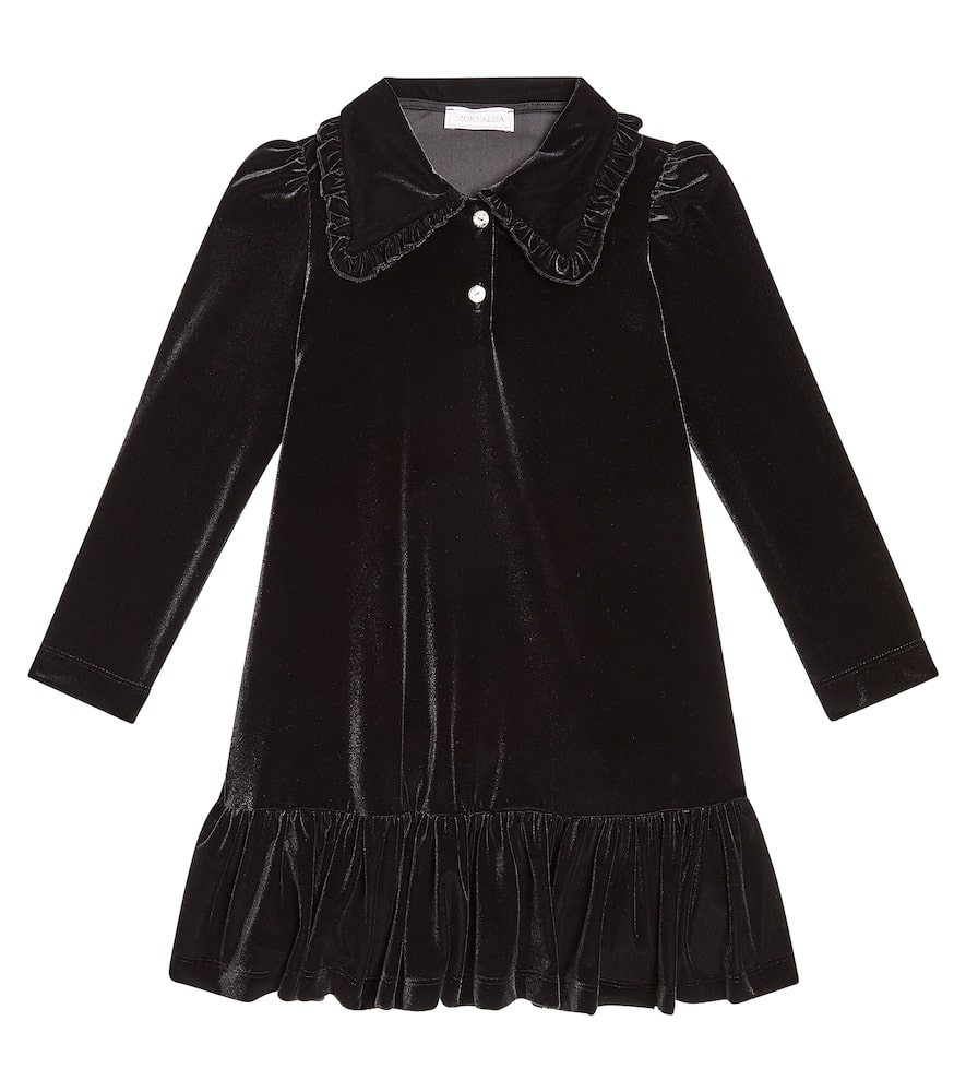 Monnalisa Ruffled velvet dress