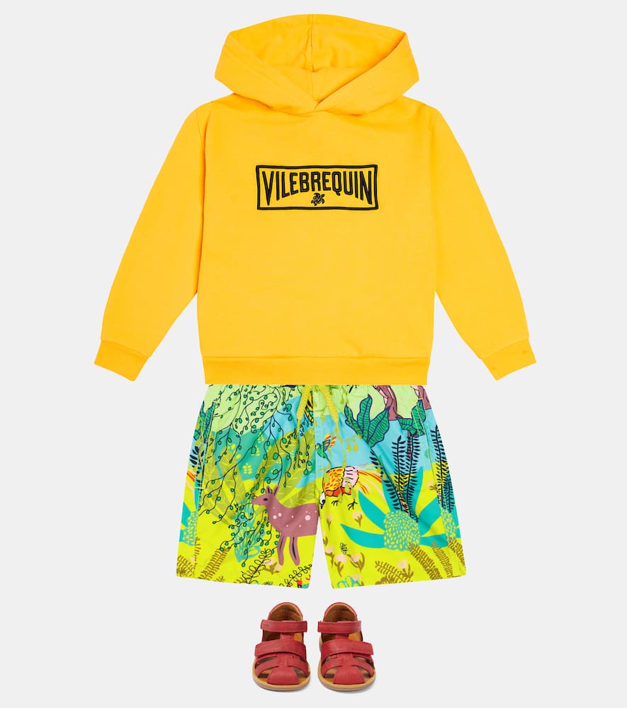 Shop Vilebrequin Gary Logo Cotton Jersey Hoodie In Yellow