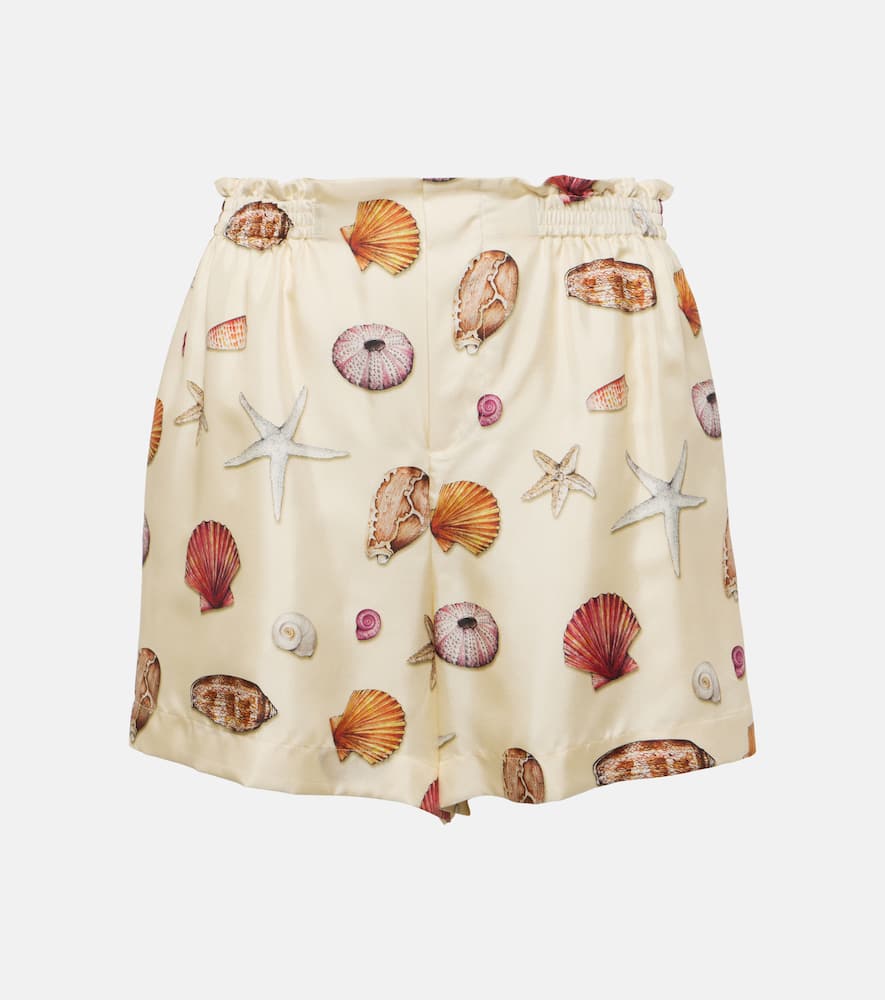 Chloé High-rise printed silk shorts